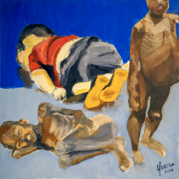 Dol blau — Oli sobre paper