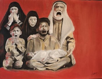 Dol vermell — Oli sobre paper